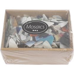 Mosa&iuml;ques, dim. 8-20 mm, &eacute;p. 2-3 mm, Le contenu peut varier , ass. de couleurs, 2 kg/ 1 Pq.