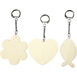 Porte-clés avec pendentif en bois
