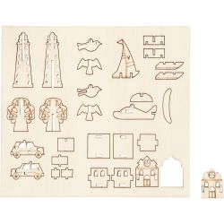 Figurines &agrave; assembler, quotidien, 15,5 cm, 17 cm, 3 mm, 1 Pq.