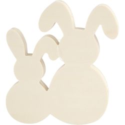 Lapins, H : 17 cm, L : 16 cm, &eacute;p. 2 cm, 1 set