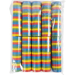 Serpentins, ass. de couleurs, 10 rouleau/ 1 Pq.