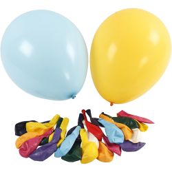 Ballons, d 43 cm, ass. de couleurs, 50 pi&egrave;ces/ 1 Pq.