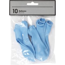 Ballons, d 23 cm, rond, bleu clair, 10 pi&egrave;ces/ 1 Pq.