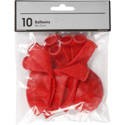 Ballons, d 23 cm, rond, rouge, 10 pi&egrave;ces/ 1 Pq.