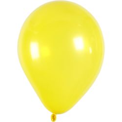 Ballons, d 23 cm, rond, jaune, 10 pi&egrave;ces/ 1 Pq.