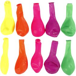 Ballons, d 23 cm, rond, couleurs n&eacute;ons, 10 pi&egrave;ces/ 1 Pq.