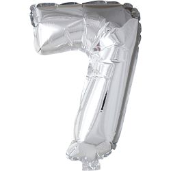Ballon en aluminium, 7, H : 41 cm, argent, 1 pi&egrave;ce