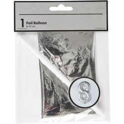 Ballon en aluminium, 8, H : 41 cm, argent, 1 pi&egrave;ce