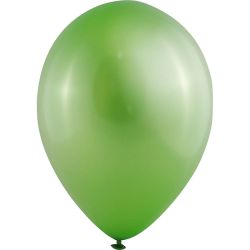 Ballons, dim. 23 cm, rond, vert m&eacute;tallique, 8 pi&egrave;ces/ 1 Pq.