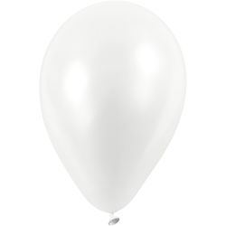 Ballons, d 23 cm, rond, blanc, 10 pi&egrave;ces/ 1 Pq.