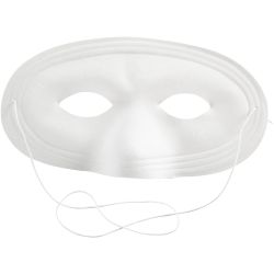 Masque demi-visage, H : 10 cm, L : 17,5 cm, blanc, 1 pi&egrave;ce