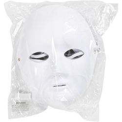 Masque, H : 22 cm, L : 17 cm, blanc, 10 pi&egrave;ces/ 1 Pq.