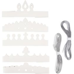 Couronnes, H : 10-16,5 cm, L : 60 cm, 230 gr, blanc, 50 pi&egrave;ces/ 1 Pq.