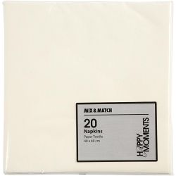 Serviettes de table, dim. 40x40 cm, 60 gr, blanc cassé, 20 pièces/ 1 Pq.