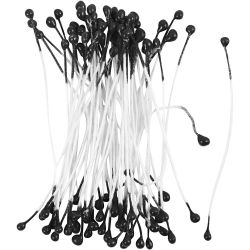 &Eacute;tamines de Fleurs, L : 6,4 cm, d 2 mm, noir, 100 pi&egrave;ces/ 1 Pq.