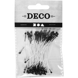 Étamines de Fleurs, L : 6,4 cm, d 2 mm, noir, 100 pièces/ 1 Pq.