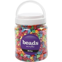 Perles Plastique Novelty, d 10 mm, diam&egrave;tre int&eacute;rieur 3,5 mm, ca. 1530 pi&egrave;ce, ass. de couleurs, 400 gr, 700 ml/ 1 bo&icirc;te