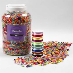 Perles en Plastique et Cordon Élastique pour Perles