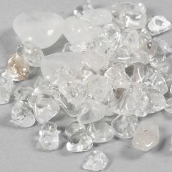Perles de cristal, Quartz transparent, d 7-12 mm, diam&egrave;tre int&eacute;rieur 1 mm, couleurs transparentes, 63 pi&egrave;ces/ 1 Pq.