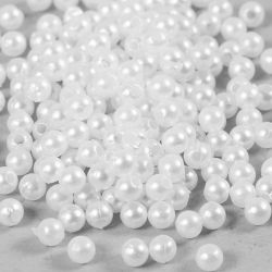 Perles de Cire, d 4 mm, diam&egrave;tre int&eacute;rieur 1,5 mm, nacr&eacute;, 210 pi&egrave;ces/ 1 Pq.
