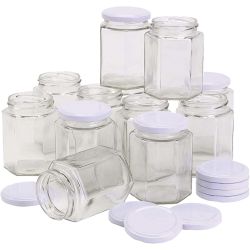 Pot en verre hexagonal