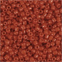 Perles de rocaille, d 3 mm, dim. 8/0, diam&egrave;tre int&eacute;rieur 0,6-1,0 mm, rouge fonc&eacute;, 25 gr/ 1 Pq.