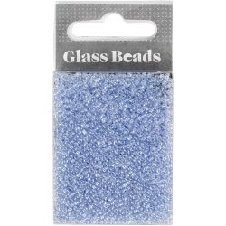 Perles de rocaille, d 1,7 mm, dim. 15/0, diam&egrave;tre int&eacute;rieur 0,5-0,8 mm, bleu clair, 25 gr/ 1 Pq.
