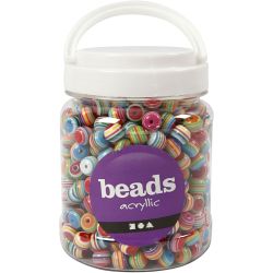 Perles Multi Mix, d 12 mm, diam&egrave;tre int&eacute;rieur 1,5 mm, ca. 530 pi&egrave;ce, 510 gr, 700 ml/ 1 bo&icirc;te