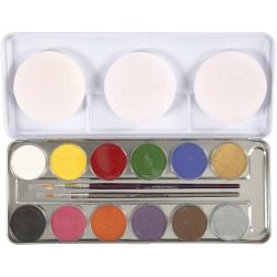 Maquillage Visage &agrave; Base d'eau, ass. de couleurs, 12 couleurs/ 1 set