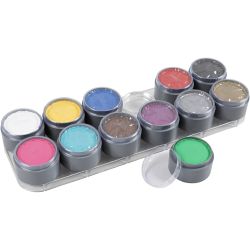 Palette de maquillage pour visage &agrave; base d'eau, ass. de couleurs, 180 ml, 12x15 ml/ 1 pi&egrave;ce