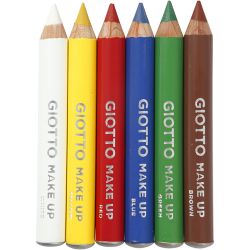 Crayons de maquillage, L : 9 cm, couleurs classiques, 6 pi&egrave;ces/ 1 Pq.