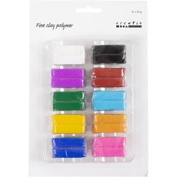 P&acirc;te Polym&egrave;re Fine, multicolore, 10x20 gr/ 1 Pq.