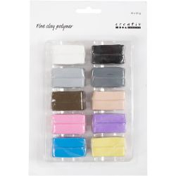 P&acirc;te Polym&egrave;re Fine, couleurs pastel, 10x20 gr/ 1 Pq.