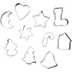 Emporte-pi&egrave;ces, Formes de No&euml;l, dim. 3-5,7 cm, 10 pi&egrave;ce/ 1 Pq.