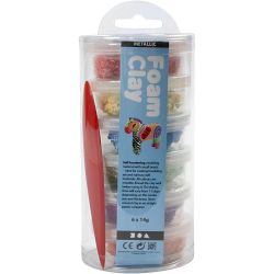 Foam Clay&reg;, M&eacute;tallis&eacute;, Couleurs vives, 6x14 gr/ 1 Pq.