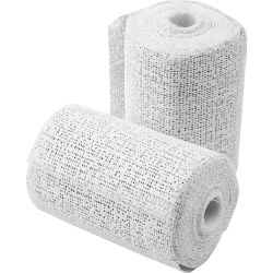 Gaze pl&acirc;tr&eacute;e, L : 2,7 m, L : 7,5 cm, blanc, 2 rouleau/ 1 Pq.