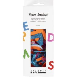 Autocollants en mousse, Lettres, autocollant, H : 40 mm, multicolore, 110 pi&egrave;ces/ 1 Pq.