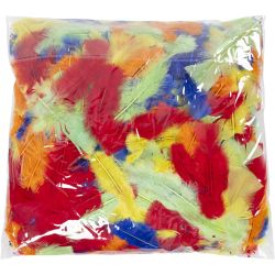 Duvet, dim. 7-15 cm, ass. de couleurs, 100 gr/ 1 sac