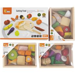 Set de jeu de nourriture en bois VIGA à découper