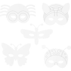Masques insectes, H : 14-17 cm, L : 19,5-23 cm, 230 gr, blanc, 16 pi&egrave;ces/ 1 Pq.