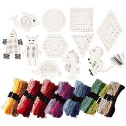 Kit DIY Groupe Figurines &agrave; Broder, dim. 8-17 cm, ass. de couleurs, 1 set