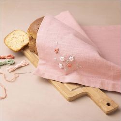 Mini Kit DIY Broderie, Serviettes en tissu, dusty rose, 1 Pq.