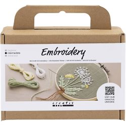 Mini Kit DIY Broderie, Cadre &agrave; broder, dusty vert, 1 Pq.