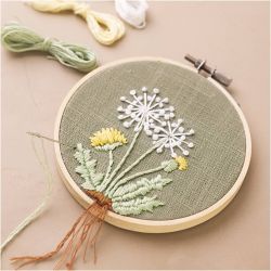 Mini Kit DIY Broderie, Cadre à broder, dusty vert, 1 Pq.