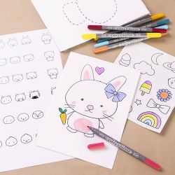 Kit DIY Dessin, Figurines mixtes, couleurs pastel, 1 Pq.