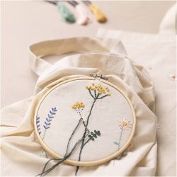 Kit de D&eacute;marrage DIY Broderie, Fleurs, 1 Pq.