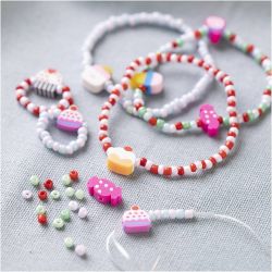Mini Kit DIY Bijoux, Bracelet et bague élastiques, 1 Pq.