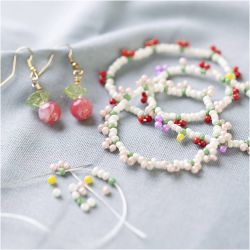 Mini Kit DIY Bijoux, Bracelet et boucles d’oreilles élastiques, 1 Pq.
