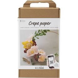 Kit DIY Papier Cr&eacute;pon, Couronne, Cr&ecirc;p&eacute; &agrave; 180%, 1 Pq.