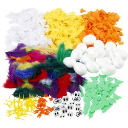 Kit pour la r&eacute;alisation de poussins de P&acirc;ques, H : 6 cm, 16 pi&egrave;ce, 1 set